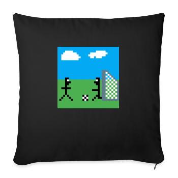 Pixel Fußball - Sofakissenbezug 45 x 45 cm - Schwarz - Vorne
