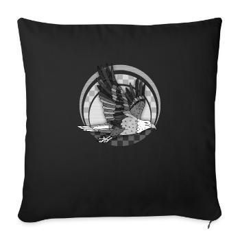 Oiseau - Housse de coussin décorative 45 x 45 cm - noir - Devant