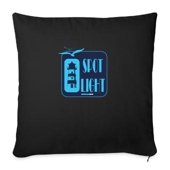 Cool phare motif mer côte plage cadeau - Housse de coussin décorative 45 x 45 cm - noir - Devant