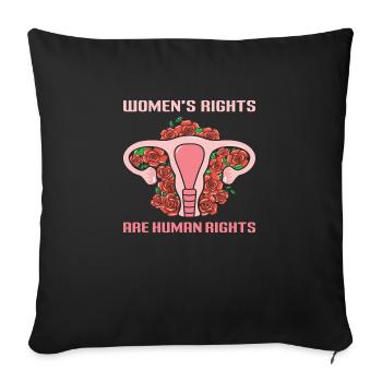 Les droits des femmes sont des droits de l’homme - Housse de coussin décorative 45 x 45 cm - noir - Devant