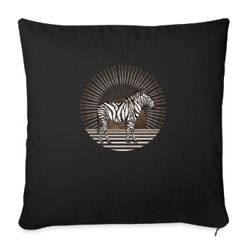 Zèbre - Housse de coussin décorative 45 x 45 cm - noir - Devant