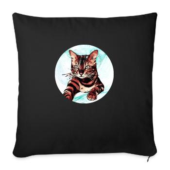 Bengal 1 - Sofakissenbezug 45 x 45 cm - Schwarz - Vorne