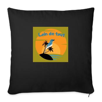 loin de tout - Housse de coussin décorative 45 x 45 cm - noir - Devant