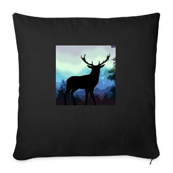 Deer - Sofa pillowcase 17,3'' x 17,3'' (45 x 45 cm) - black - Front