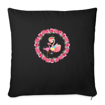 FLAMAND ROSE ETE - Housse de coussin décorative 45 x 45 cm - noir - Devant