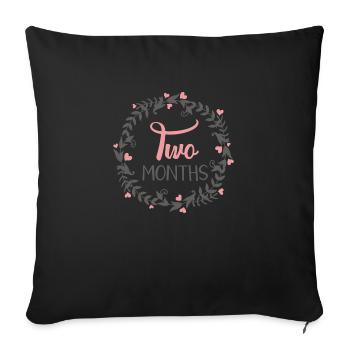 TWO MONTH MILESTONES HEART - Sofa pillowcase 17,3'' x 17,3'' (45 x 45 cm) - black - Front