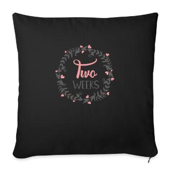 TWO WEEKS MILESTONES HEART - Sofakissenbezug 45 x 45 cm - Schwarz - Vorne