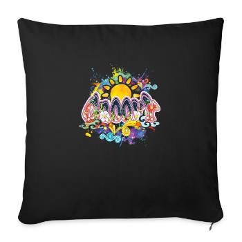 Groovy Hippie Peace Sun - Sofa pillowcase 17,3'' x 17,3'' (45 x 45 cm) - black - Front