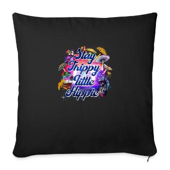 Stay Thippy little Hippie - Sofa pillowcase 17,3'' x 17,3'' (45 x 45 cm) - black - Front