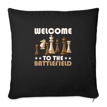 Welcome To The Chess Board Chess Player - Sofa pillowcase 17,3'' x 17,3'' (45 x 45 cm) - black - Front