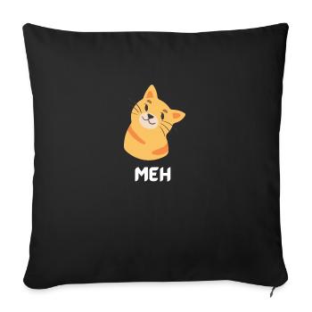 funny meh cat - Sofa pillowcase 17,3'' x 17,3'' (45 x 45 cm) - black - Front