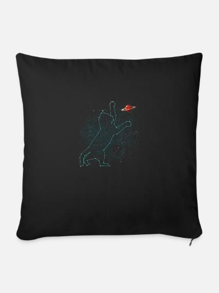 Konstellation der Katze - Sofakissenbezug 45 x 45 cm - Schwarz