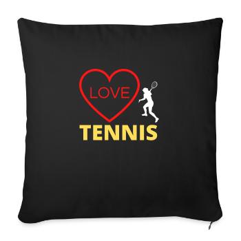 Ich liebe Tennis - Sofakissenbezug 45 x 45 cm - Schwarz - Vorne