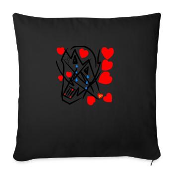 Crâne en noir d’OJOLAGRIMAS. - Housse de coussin décorative 45 x 45 cm - noir - Devant