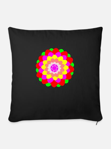 Flower - Sofakissenbezug 45 x 45 cm - Schwarz