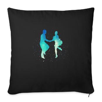 Danse Latine, Salsa, Samba, Swing Dance Couple - Housse de coussin décorative 45 x 45 cm - noir - Devant