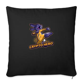 Crypto Hero - le cadeau d’investissement ultime - Housse de coussin décorative 45 x 45 cm - noir - Devant