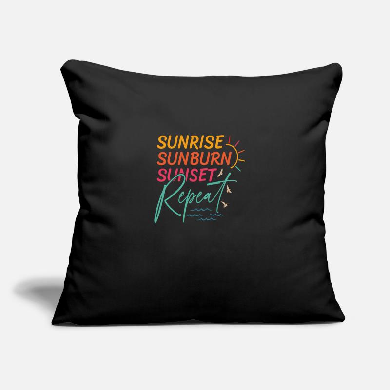 Lever de soleil Coup de soleil Sunset Repeat Housse de coussin décorative 45 x 45 cm