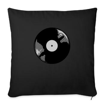 Vinyl Record Music Design - Sofa pillowcase 17,3'' x 17,3'' (45 x 45 cm) - black - Front