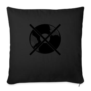 Pas de musique vinyle - Housse de coussin décorative 45 x 45 cm - noir - Devant