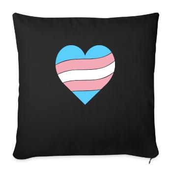 Transgender Herz | Pride - Sofakissenbezug 45 x 45 cm - Schwarz - Vorne