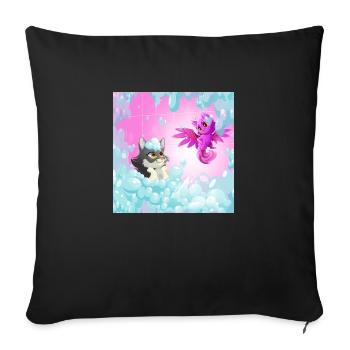 Chats mignons dans le bain - Housse de coussin décorative 45 x 45 cm - noir - Devant