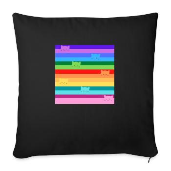 Rainbow cats - Sofakissenbezug 45 x 45 cm - Schwarz - Vorne