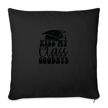 Embrasse ma classe au revoir - Housse de coussin décorative 45 x 45 cm - noir - Devant