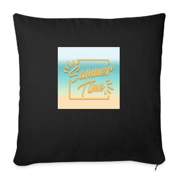 SUMMER TIME, the time of summer - Sofa pillowcase 17,3'' x 17,3'' (45 x 45 cm) - black - Front