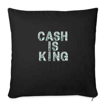cash is king, l'argent liquide est roi - Housse de coussin décorative 45 x 45 cm - noir - Devant