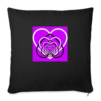 Cœurs Entremêlés Purple White - Housse de coussin décorative 45 x 45 cm - noir - Devant