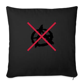 Aucun logo de symbole d'anarchie - Housse de coussin décorative 45 x 45 cm - noir - Devant