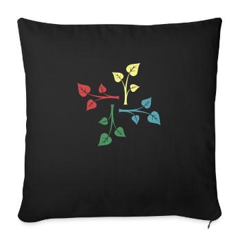 nature retro plants nature conservation garden friends - Sofa pillowcase 17,3'' x 17,3'' (45 x 45 cm) - black - Front