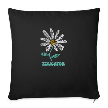 Life Is Good The Art Of Optimism Educator - Sofa pillowcase 17,3'' x 17,3'' (45 x 45 cm) - black - Front