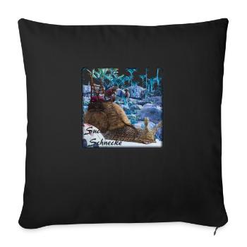 Suche suesse schnecke - Sofakissenbezug 45 x 45 cm - Schwarz - Vorne
