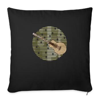 Guitar - Sofa pillowcase 17,3'' x 17,3'' (45 x 45 cm) - black - Front