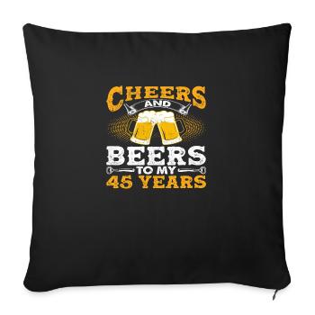 Acclamations et bières à mes 45 ans - Housse de coussin décorative 45 x 45 cm - noir - Devant