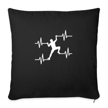 Escalade - Rocher - Alpiniste - Housse de coussin décorative 45 x 45 cm - noir - Devant