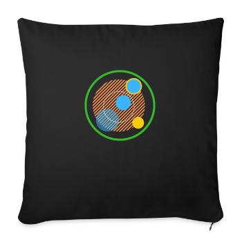 cercles planètes abstrait formes - Housse de coussin décorative 45 x 45 cm - noir - Devant