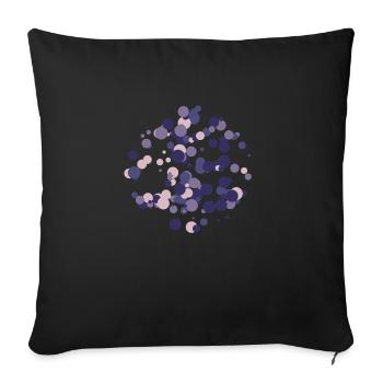 Motif de cercles abstraits - Housse de coussin décorative 45 x 45 cm - noir - Devant