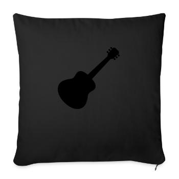 Silhouette guitarist guitar playing - Sofa pillowcase 17,3'' x 17,3'' (45 x 45 cm) - black - Front