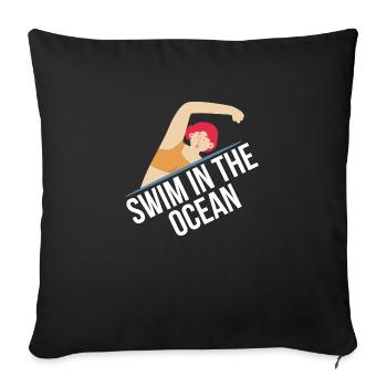 Schwimmen Sie im Ozean - Wildes Meer - Sofakissenbezug 45 x 45 cm - Schwarz - Vorne