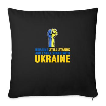 je suis encore soutiens Ukraine - Housse de coussin décorative 45 x 45 cm - noir - Devant