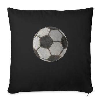Dirty Football 3D Soccer Ball - Sofa pillowcase 17,3'' x 17,3'' (45 x 45 cm) - black - Front