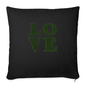 Amour - Real Grass 3D - Housse de coussin décorative 45 x 45 cm - noir - Devant