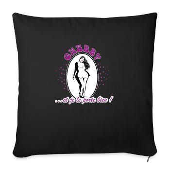 chubby-femme ronde - Housse de coussin décorative 45 x 45 cm - noir - Devant