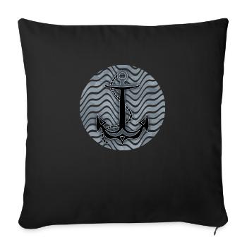 Anchor - Sofa pillowcase 17,3'' x 17,3'' (45 x 45 cm) - black - Front