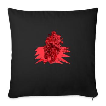 Courbe Adventure Bike rouge - Housse de coussin décorative 45 x 45 cm - noir - Devant