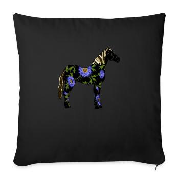 Pferd - Sofakissenbezug 45 x 45 cm - Schwarz - Vorne
