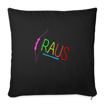 Bogen Raus Bunt - Sofakissenbezug 45 x 45 cm - Schwarz - Vorne